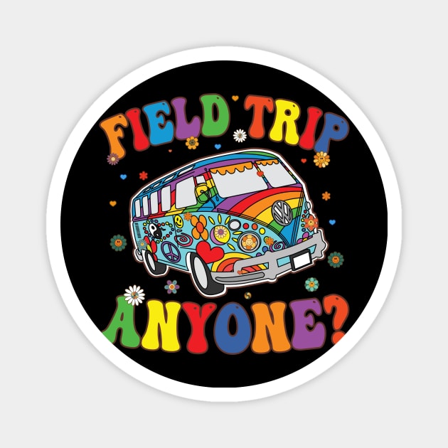 Field Trip Anyone Groovy School Bus Driver Yellow Bus Magnet by marisamegan8av